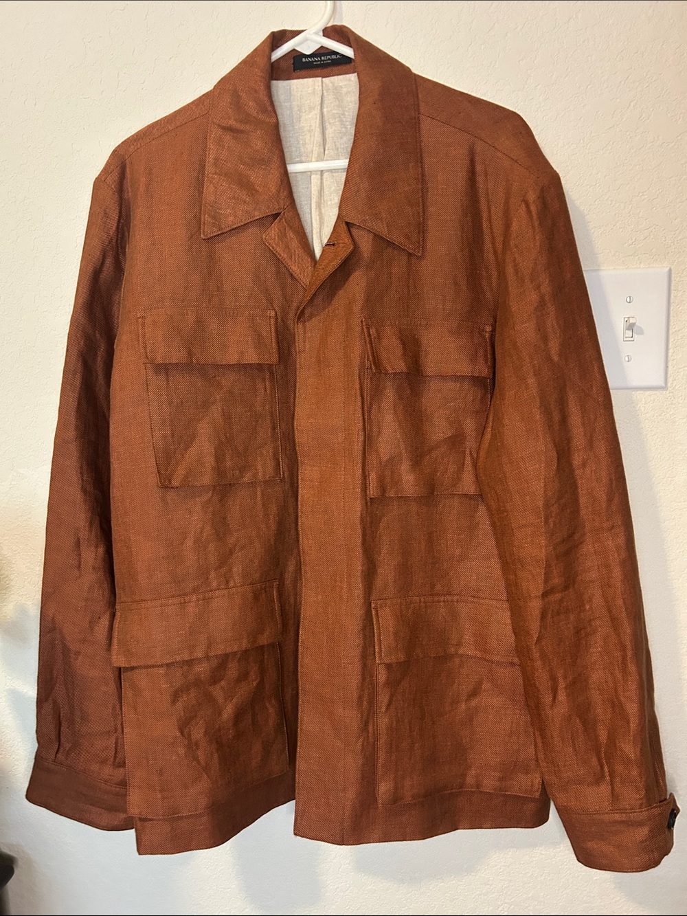 Banana Republic Bastian linen Men's Field Jacket in Rust Brown